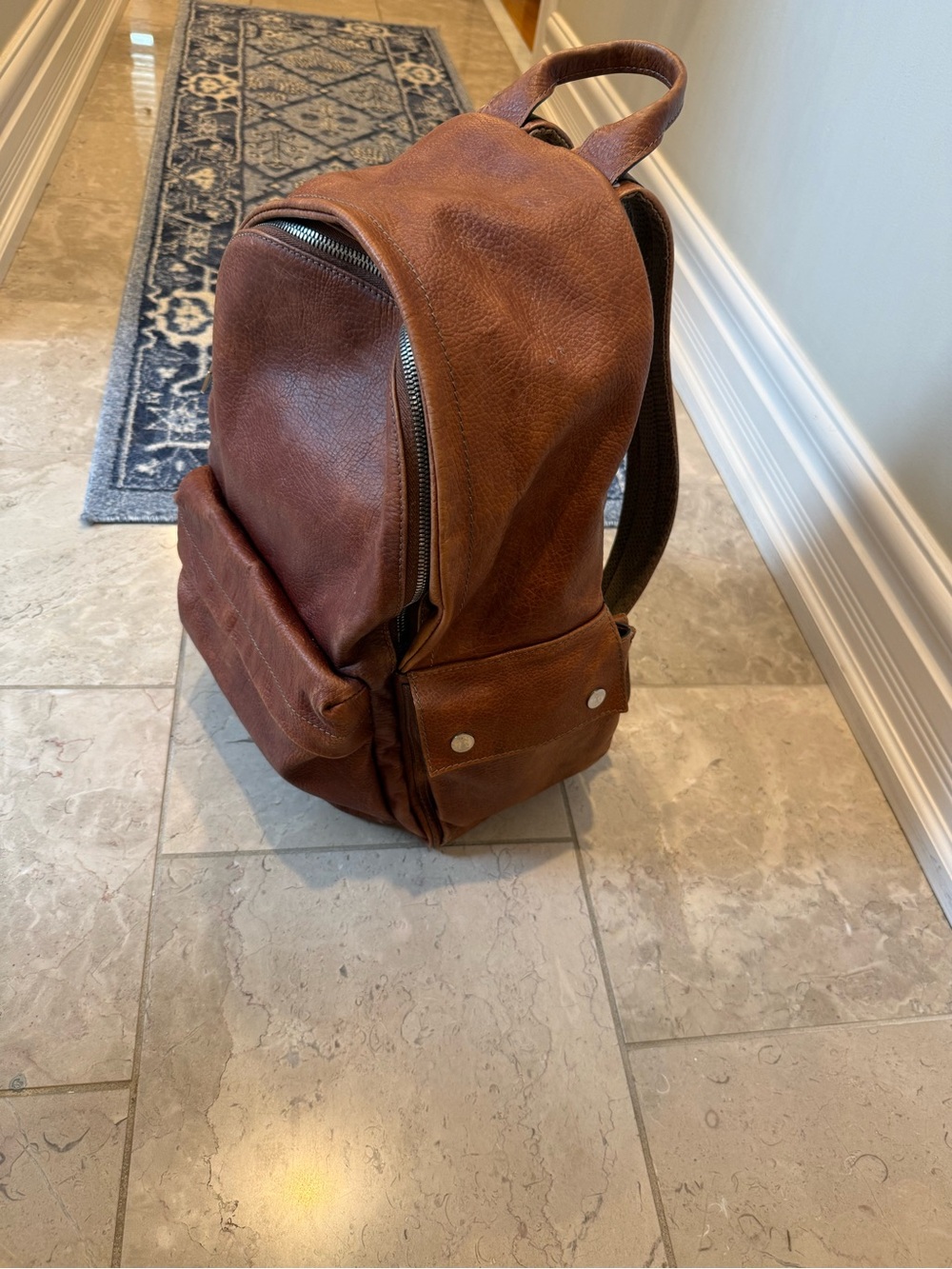 Brunello Cucinelli Brown Leather Men’s Backpack